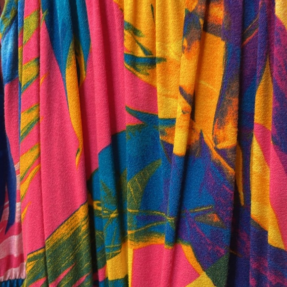 LANE BRYANT UEC Size 14/16 Sleeveless Tropical Print Midi Dress Pink Blue yellow - Picture 16 of 16